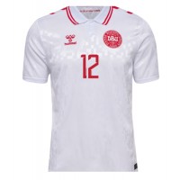 Camiseta Dinamarca Kasper Dolberg #12 Visitante Equipación Eurocopa 2024 manga corta